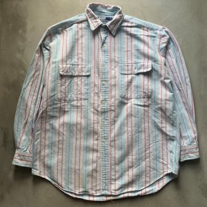 画像: 【M/L】Polo Ralph Lauren 長袖シャツ 水色 マルチストライプ■ビンテージ オールド アメリカ古着 90s ポロ ラルフローレン