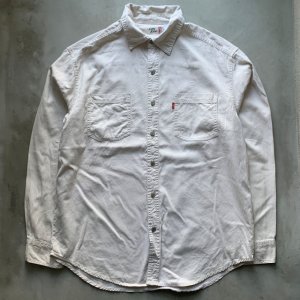 画像: 【L/XL】Levi's 長袖シャツ ホワイト 白無地 生成り色■ビンテージ オールド アメリカ古着 リーバイス 2000s Y2K 白シャツ