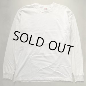画像: 【XL】USA製 BAY SIDE 長袖Tシャツ ロンT ホワイト 白無地■ビンテージ オールド アメリカ古着 コットン ビッグサイズ