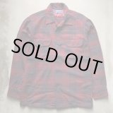 画像: 【S/M】70s USA製 PENDLETON オープンカラー 長袖ウールシャツ バーガン■ビンテージ アメリカ古着 ペンドルトン ボックス ボートシャツ