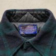 画像4: 【S】70s USA製 PENDLETON 長袖ウールシャツ 緑紺 ブラックウォッチ■ビンテージ オールド レトロ アメリカ古着 ペンドルトン (4)