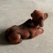 画像4: 【14.5cm】ジャンク UNKNOWN 首振り人形 フロッキー加工 犬 オブジェ■ビンテージ アンティーク レトロ アメリカ雑貨 ダックスフント (4)