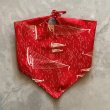 画像1: 【41cm×39cm】SALE!! マリン柄 三角巾 テキスタイル ファブリック 端切れ 赤■ビンテージ アンティーク オールド レトロ 腰巻き 古生地 (1)