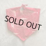 画像: 【41cm×39cm】SALE!! マリン柄 三角巾 テキスタイル ファブリック 端切れ 赤■ビンテージ アンティーク オールド レトロ 腰巻き 古生地