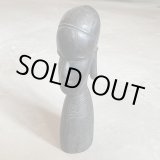 画像: 【23.2cm】アフリカ 女性 黒檀彫刻 人物オブジェ■ビンテージ アンティーク 雑貨 アフリカンアート 民芸 顔 フェイス タンザニア エボニー
