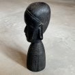 画像2: 【23.2cm】アフリカ 女性 黒檀彫刻 人物オブジェ■ビンテージ アンティーク 雑貨 アフリカンアート 民芸 顔 フェイス タンザニア エボニー (2)