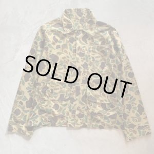 画像: 【M】UNKNOWN ハンティングシャツジャケット 迷彩 カモ柄■ビンテージ オールド アメリカ古着 コットン ダックカモ フロッグカモ