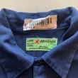画像4: 【L/XL】aramark オールコットン 長袖ワークシャツ ネイビー 紺無地■ビンテージ オールド アメリカ古着 ワッペン付き (4)