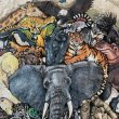 画像3: 【S or Ladies】2000s GILDAN 動物 プリントTシャツ■ビンテージ オールド アメリカ古着 ギルダン コットン 象 ゴリラ トラ キリン (3)
