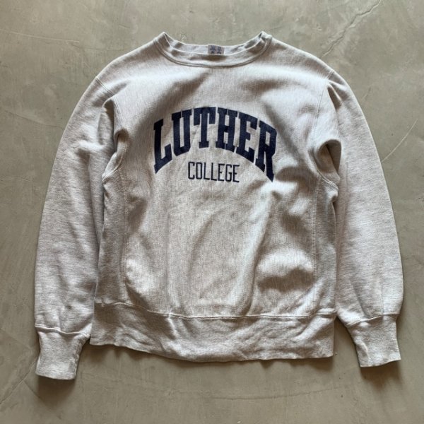 画像1: 【M】80s USA製 Champion リバースウィーブ スウェット ライトグレー■ビンテージ オールド アメリカ古着 チャンピオン トリコタグ (1)