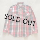 画像: 【M/L】美品 90s USA製 FIVE BROTHER ヘビーネルシャツ 赤黒白チェック■ビンテージ オールド アメリカ古着 ファイブブラザー