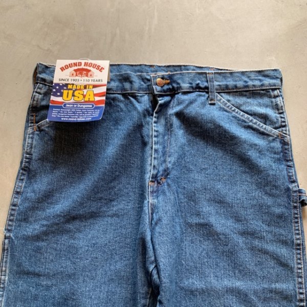 画像2: 【W36】デッドストック USA製 ROUND HOUSE デニムペインターパンツ■ビンテージ オールド アメリカ古着 ラウンドハウス ジーパン ジーンズ (2)