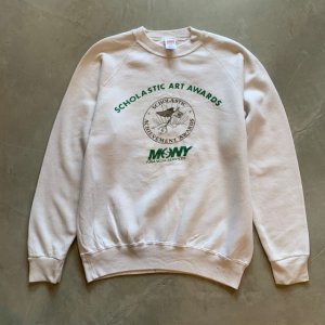 画像: 【M/L】USA製 80s-90s SOFFE ラグラン プリントスウェット ホワイト 白■ビンテージ オールド レトロ アメリカ古着 レディース