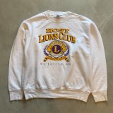 画像: 【L/XL】メキシコ製 ライオンズクラブ プリントスウェット ホワイト 白■ビンテージ オールド アメリカ古着 90s/00s フルーツオブザルーム