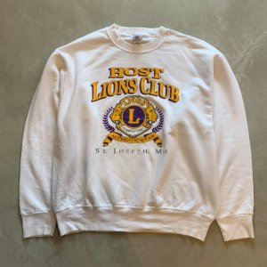 画像: 【L/XL】メキシコ製 ライオンズクラブ プリントスウェット ホワイト 白■ビンテージ オールド アメリカ古着 90s/00s フルーツオブザルーム