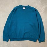 画像: 【XL】90s USA製 TULTEX スウェット 青緑 無地■ビンテージ オールド アメリカ古着 トレーナー セットインスリーブ