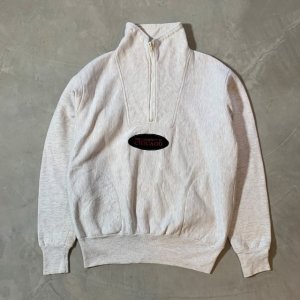 画像: 【S(M/L相当)】USA製 MV SPORT ハーフジップスウェット ライトグレー■ビンテージ オールド アメリカ古着 90s ハイコットン 刺繍