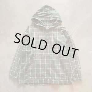 画像: 【L/XL】USA製 LL BEAN コットン アノラックパーカー ジャケット 緑チェック■ビンテージ オールド レトロ アメリカ古着 エルエルビーン