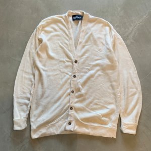画像: 【L/XL】USA製 Par Four アクリルニット カーディガン 白無地■ビンテージ オールド アメリカ古着 ニット ゴルフウェア 80s/90s
