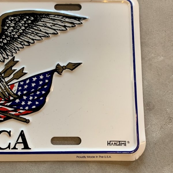 画像4: 【15.2cm×30.0cm】80s USA製 AMERICA 鷲 サイン ナンバープレート■ビンテージ アンティーク アメリカ雑貨 ブリキ看板 イーグル 星条旗 (4)