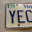 画像2: 【15.2cm×30.5cm】80s Virginia アメ車 ナンバープレート 白×青■ビンテージ アンティーク アメリカ雑貨 ブリキ看板 ガレージ (2)