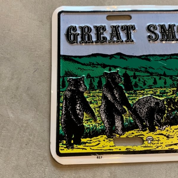画像2: 【15.2cm×30.0cm】GREAT SMOKY MOUNTAINS 国立公園 サイン ナンバープレート■ビンテージ アンティーク アメリカ雑貨 ブリキ看板 熊 動物 (2)