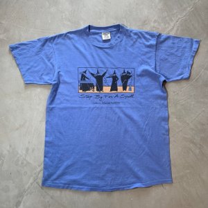 画像: 【L/XL】2000s ONEITA 魔女 プリントTシャツ 青紫■ビンテージ アメリカ古着 オニータ コットン シングルステッチ 黒猫 黒魔術 トカゲ