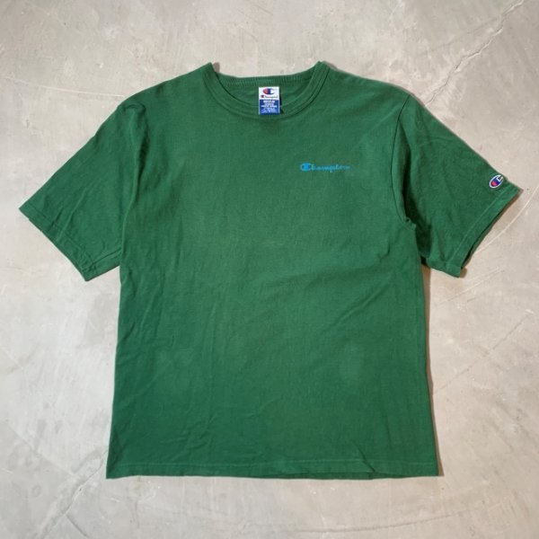 画像1: 【M】Champion プリントTシャツ グリーン 緑■ビンテージ オールド アメリカ古着 2000s チャンピオン オールコットン (1)