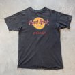 画像1: 【M/L】80s USA製 Hanes ハードロックカフェ プリントTシャツ ブラック 黒フェード■ビンテージ アメリカ古着 シカゴ シングルステッチ (1)