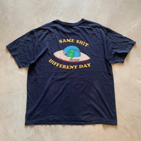 画像2: 【XL】RIPNDIP 宇宙人 プリントTシャツ ネイビー 紺■古着 リップンディップ UFO ユーフォー スケボー SK8 コットン (2)