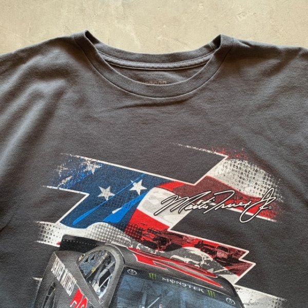 画像2: 【M】NASCAR レーシング プリントTシャツ グレー 墨黒■アメリカ古着 コットン ナスカー 協賛 MONSTER モンスター (2)