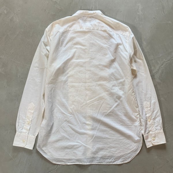 画像2: 【S/M】RRL バンドカラー ドレスシャツ 白 総柄■ビンテージ アメリカ古着 ラルフローレン フリルシャツ プリーツ 白シャツ (2)