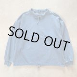 画像: 【L/XL】90s USA製 WEK モックネック 裏起毛 キャンバス スウェット 青■ビンテージ オールド アメリカ古着 トレーナー ハイネック