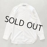 画像: 【S/M】RRL バンドカラー ドレスシャツ 白 総柄■ビンテージ アメリカ古着 ラルフローレン フリルシャツ プリーツ 白シャツ