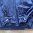 画像8: 【M/L】90s USA製 DRAWSTRINGS バンドカラー 長袖プルオーバーシャツ 青 織柄■ビンテージ オールド アメリカ古着 総柄 (8)