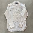 画像8: 【S/M】RRL バンドカラー ドレスシャツ 白 総柄■ビンテージ アメリカ古着 ラルフローレン フリルシャツ プリーツ 白シャツ (8)