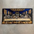 画像1: 【48cm×93cm】イタリア製 キリストモチーフ 最後の晩餐 ベルベット ラグ■ビンテージ アンティーク インテリア ベロアマット 60s/70s (1)