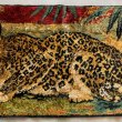 画像3: 【49cm×96cm】ヒョウ ベルベット ラグ■ビンテージ アンティーク レトロ インテリア マット タペストリー ウォールデコ 動物 ベロアラグ (3)