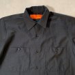 画像3: 【M/L】USA製 RED KAP 半袖ワークシャツ ブラック 黒無地■ビンテージ オールド レトロ アメリカ古着 レッドキャップ 綿ポリ 90s (3)