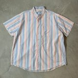 画像: 【XXL】USA製 LL BEAN オールコットン 半袖シャツ マルチストライプ■ビンテージ オールド アメリカ古着 エルエルビーン 80s/90s