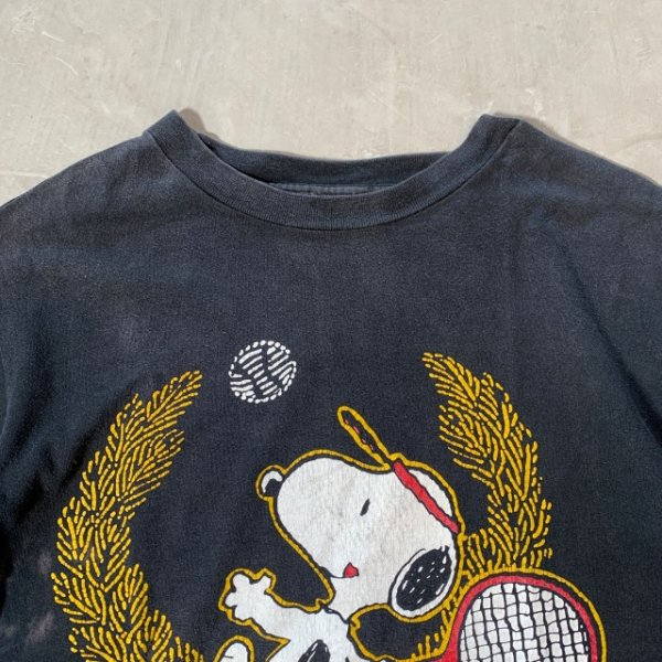 画像2: 【S or Ladies】USA製 スヌーピー プリントTシャツ ブラック 黒■ビンテージ オールド アメリカ古着 80s/90s スヌーピー オールコットン (2)