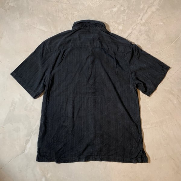 画像2: 【L】JOSEPH&FEISS ボックス 半袖シルクシャツ ブラック 黒総柄■ビンテージ オールド レトロ アメリカ古着 90s アロハ リゾート (2)