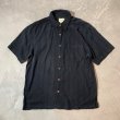 画像1: 【L】JOSEPH&FEISS ボックス 半袖シルクシャツ ブラック 黒総柄■ビンテージ オールド レトロ アメリカ古着 90s アロハ リゾート (1)