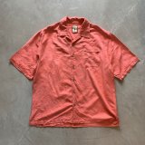 画像: 【L/XL】Jamaica Jaxx ボックス 半袖シルクシャツ ピンク 花柄■ビンテージ オールド アメリカ古着 開襟 オープンカラー アロハ 織柄