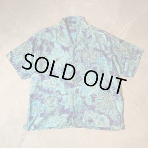 画像: 【XL/XXL】PENDLETON ボックス 半袖シルクシャツ 青系 総柄■ビンテージ オールド レトロ アメリカ古着 90s/2000s ペンドルトン