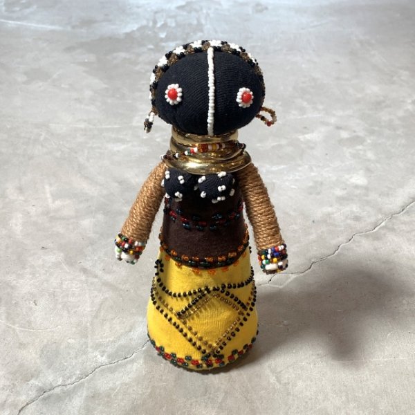 画像1: 【22cm】Ndebele ンデベレ ドール 人形■南アフリカ 民族 民芸 ビーズ インテリア アフリカン (1)