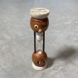 画像6: 【15.2cm】ウッド アワーグラス 砂時計 3分計 木製■ビンテージ アンティーク レトロ アメリカ雑貨 フェイス クッキングタイマー 男女 顔 (6)