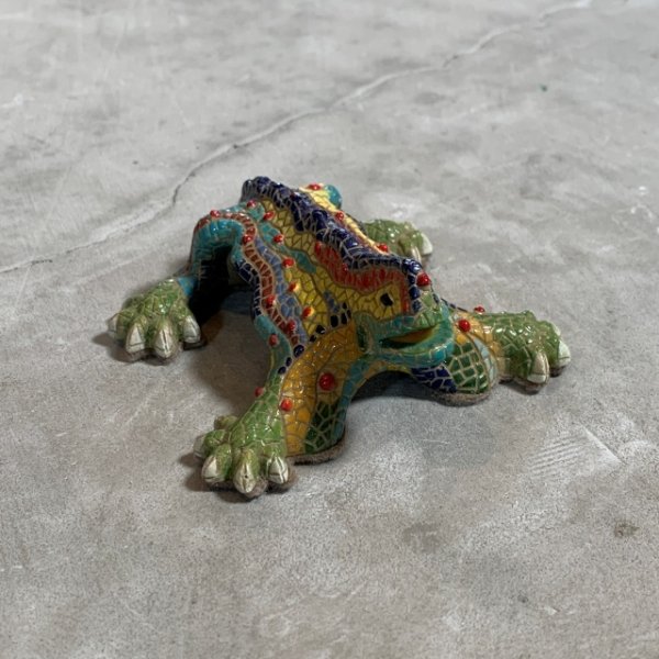 画像1: 【10cm】ガウディ グエル公園 モザイクトカゲ オブジェ■雑貨 インテリア スペイン バルセロナ スーベニア 置物 陶器 (1)