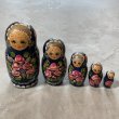 画像1: 【17cm】ロシア マトリョーシカ 5Pセット 作家物■ビンテージ オールド インテリア 入れ子 民芸 人形 ドール ハンドペイント (1)