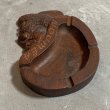 画像3: 【14.8cm×11.3cm】Noumea ニューカレドニア 民芸 木製 アッシュトレイ 灰皿■雑貨 インテリア 小物置き 人型 顔 木彫り 彫刻作品 (3)